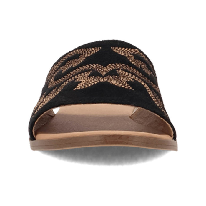 Dingo Womens Lasso Black Suede Slide Sandals Shoes