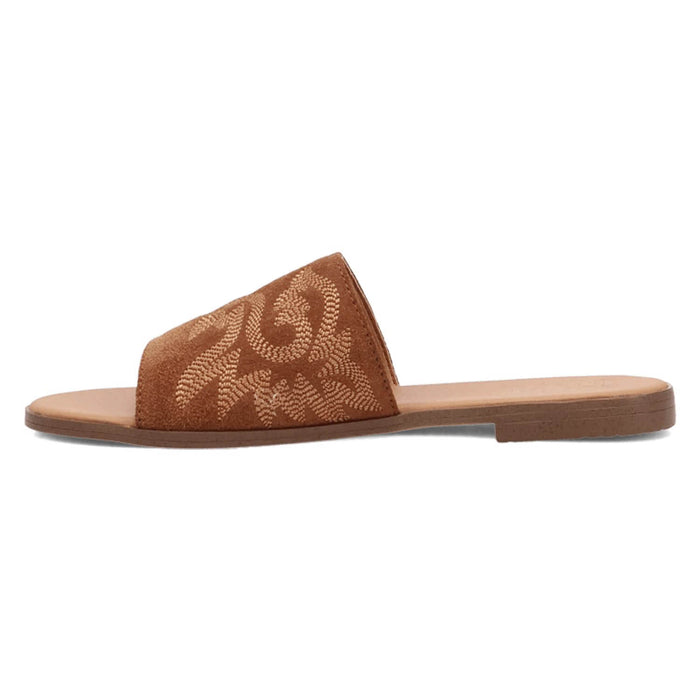 Dingo Womens Lasso Brown Suede Slide Sandals Shoes