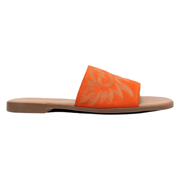 Dingo Womens Lasso Orange Suede Slide Sandals Shoes