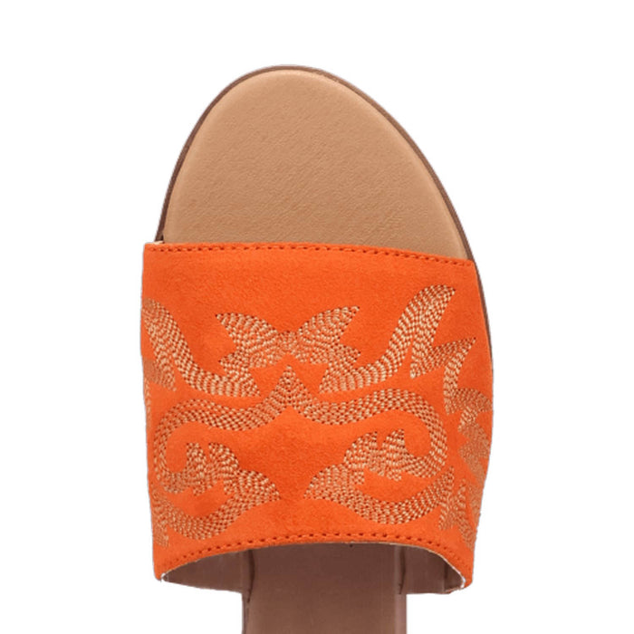 Dingo Womens Lasso Orange Suede Slide Sandals Shoes