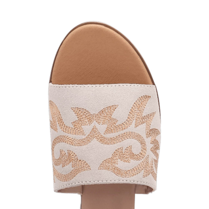 Dingo Womens Lasso White Suede Slide Sandals Shoes