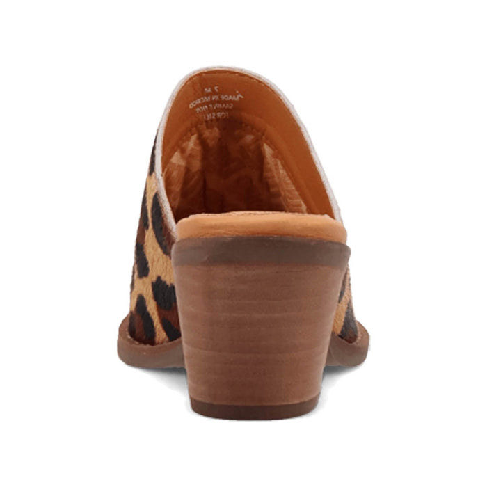 Dingo Womens Calico Leopard Hair-on-Hide 2in Heel Mules Shoes
