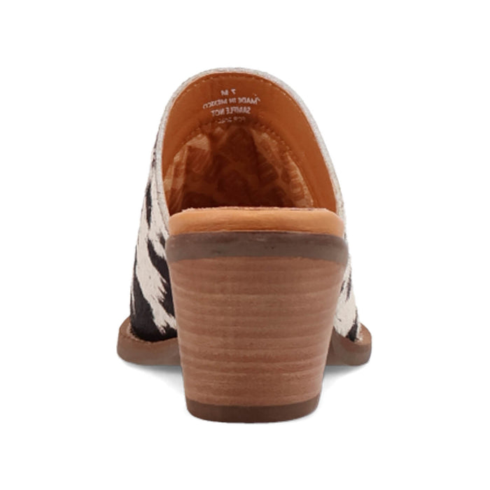 Dingo Womens Calico Cow Print Hair-on-Hide 2in Heel Mules Shoes