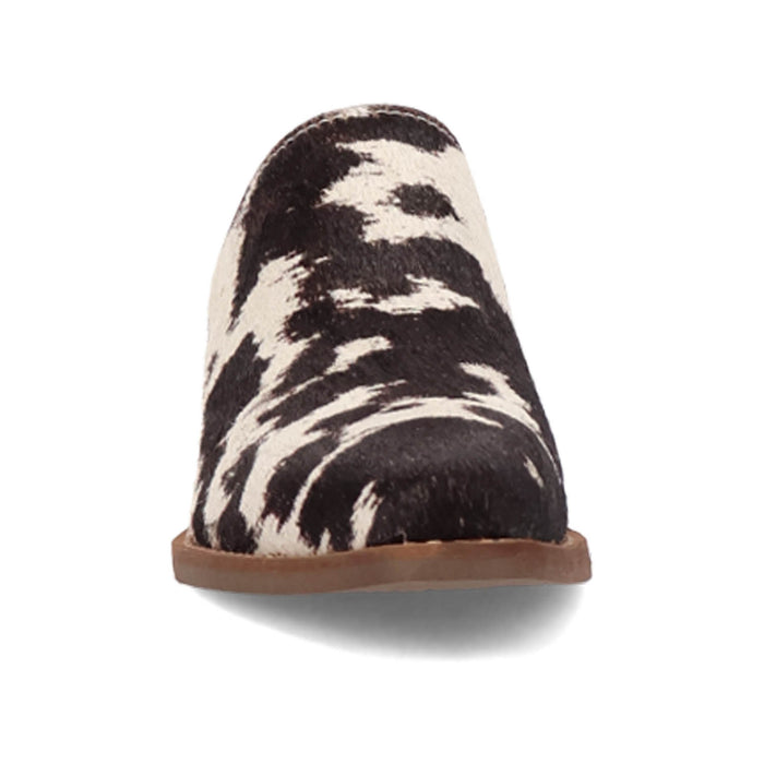 Dingo Womens Calico Cow Print Hair-on-Hide 2in Heel Mules Shoes