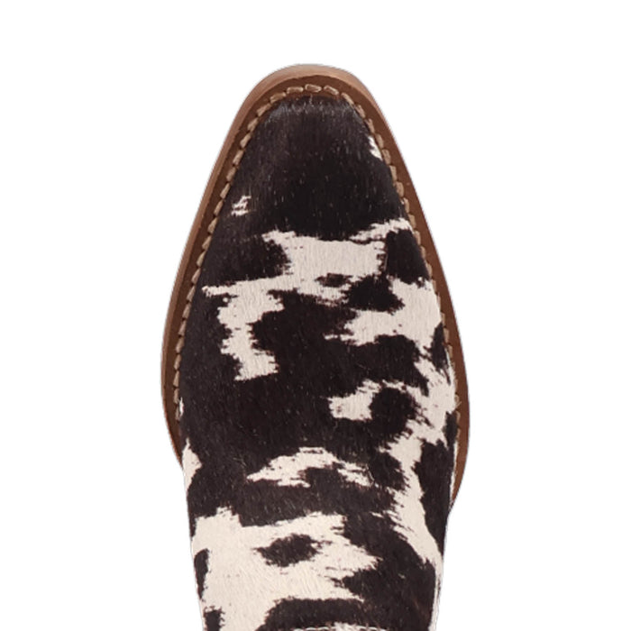 Dingo Womens Calico Cow Print Hair-on-Hide 2in Heel Mules Shoes