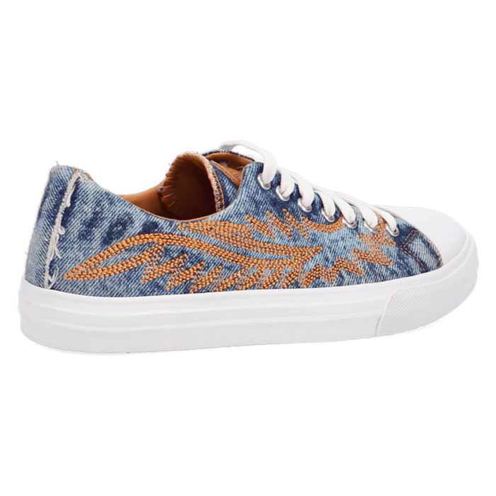 Dingo Womens Campus Denim Suede Western Sneakers Shoes