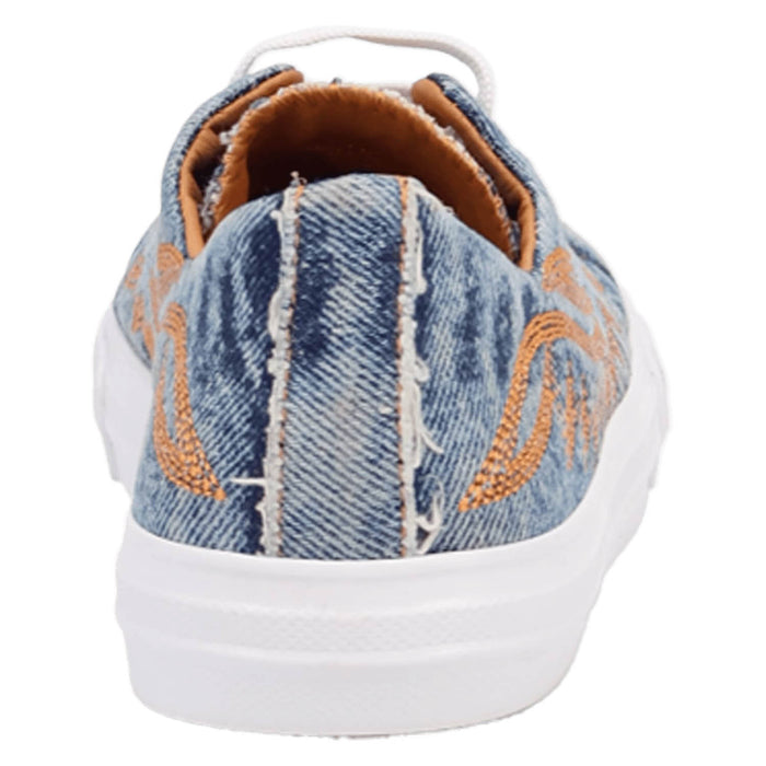 Dingo Womens Campus Denim Suede Western Sneakers Shoes