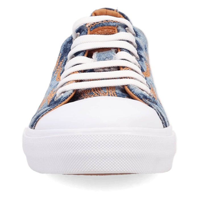 Dingo Womens Campus Denim Suede Western Sneakers Shoes