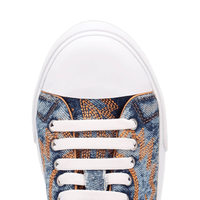 Dingo Womens Campus Denim Suede Western Sneakers Shoes