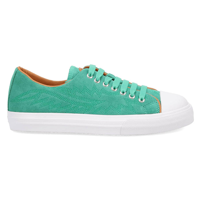 Dingo Womens Campus Green Suede Western Sneakers Shoes