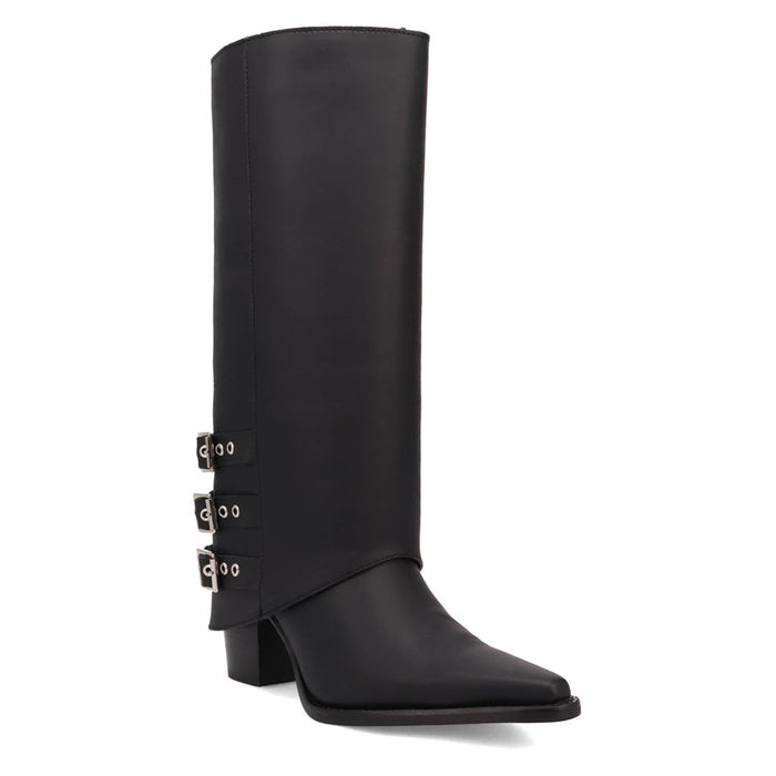 Dingo Womens Urban Cowgirl Black Leather 15in Fashion Boots