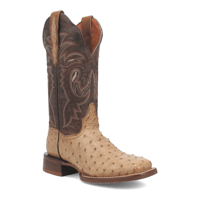 Dan Post Womens Kylo Taupe/Brown Full Quill Ostrich Cowboy Boots