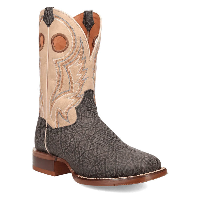 Dan Post Mens Tusker Trail Black/Bone Leather 11in Cowboy Boots
