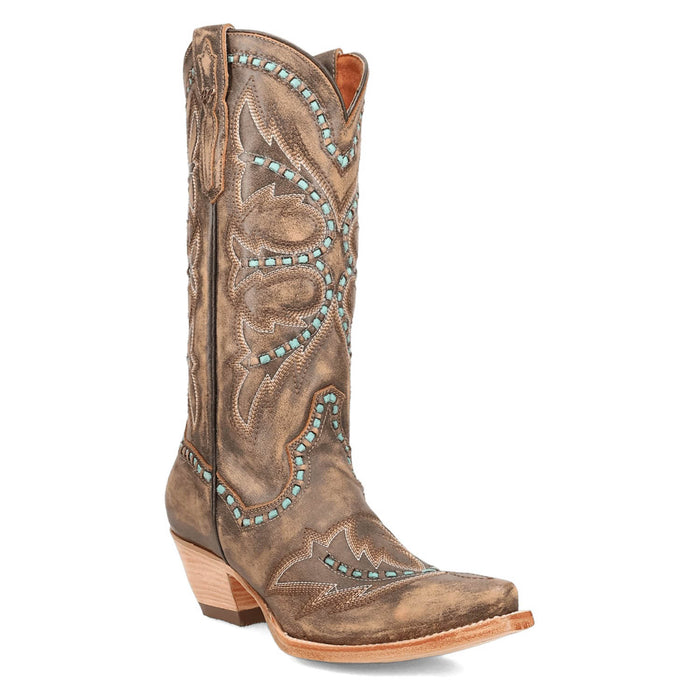 Dan Post Womens Mesa Honey Leather Cowboy Boots