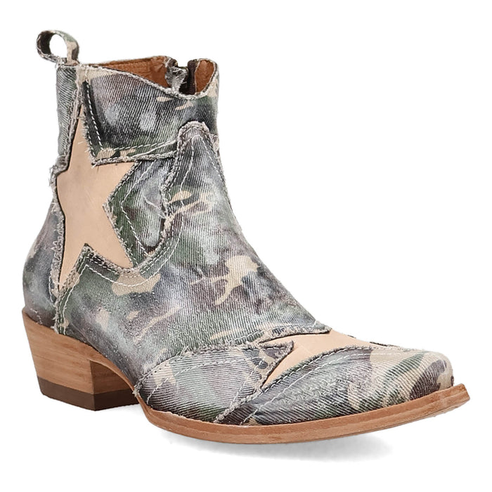 Dan Post Womens Stardust Bootie Camo Denim 6in Ankle Boots