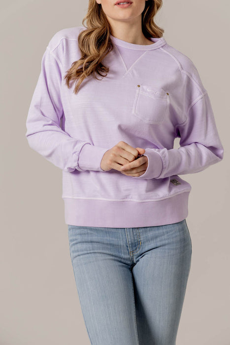 Kimes Ranch Womens Gina Lavender Cotton Blend Sweatshirt