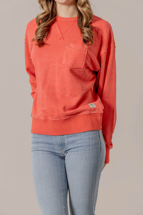 Kimes Ranch Womens Gina Red Cotton Blend Sweatshirt