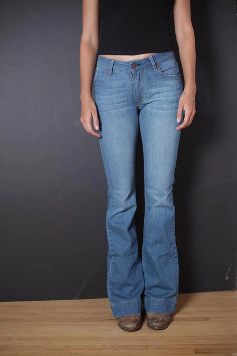 Kimes Ranch Womens Lola Soho Fade Jeans Blue Cotton Blend Flare Leg