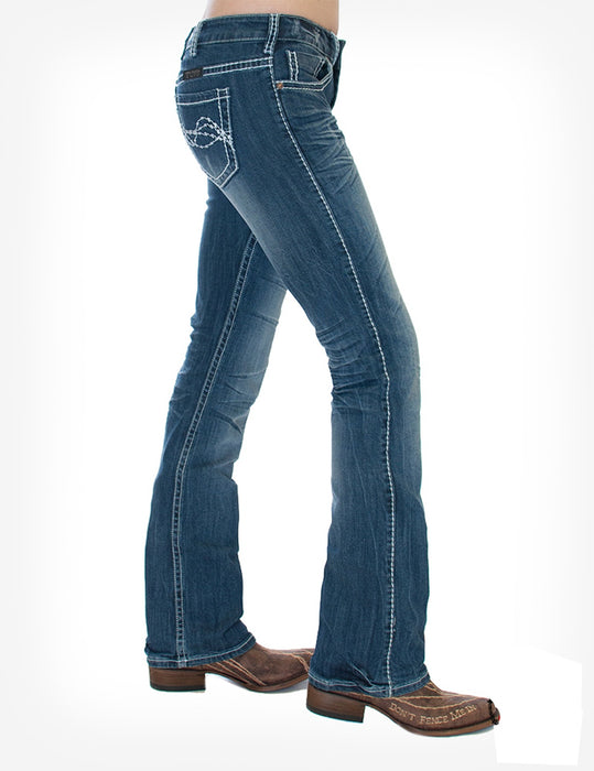 Cowgirl Tuff Womens Medium Wash Cotton Blend Jeans Edgy