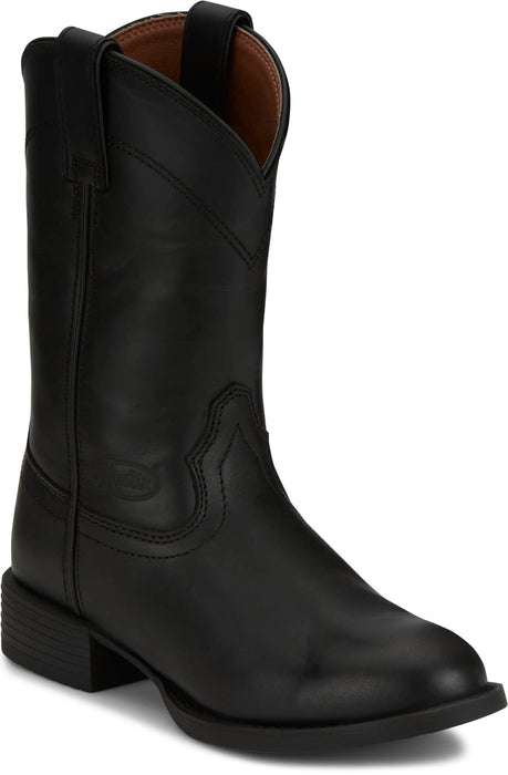 Justin Womens Blain 10in Roper Midnight Leather Cowboy Boots