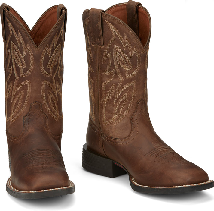 Justin Mens Canter 11in Western Dusky Water Buffalo Cowboy Boots
