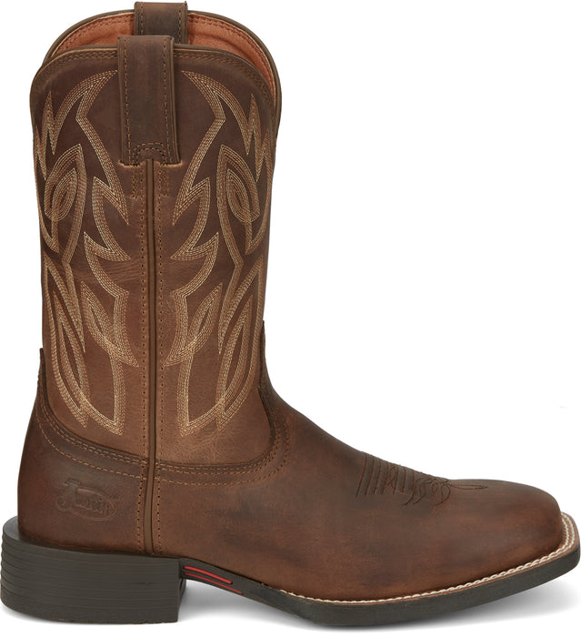 Justin Mens Canter 11in Western Dusky Water Buffalo Cowboy Boots
