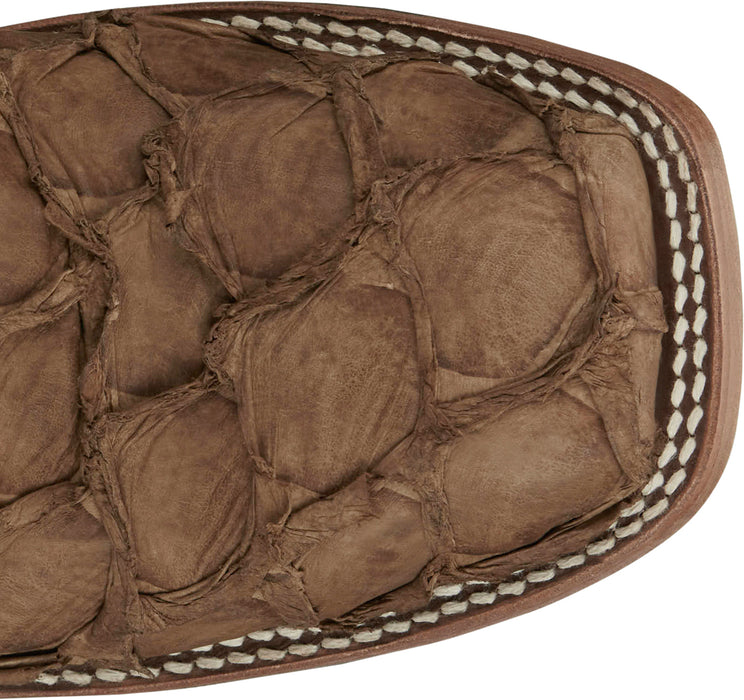 Justin Mens Ocean Front 11in Tan Pirarucu George Strait Cowboy Boots