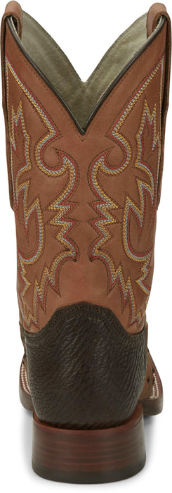 Justin Mens King AQHA Saddle Full Quill Ostrich Cowboy Boots