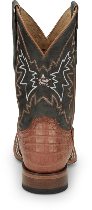 Justin Mens Haggard 11in Tan Caiman George Strait Cowboy Boots