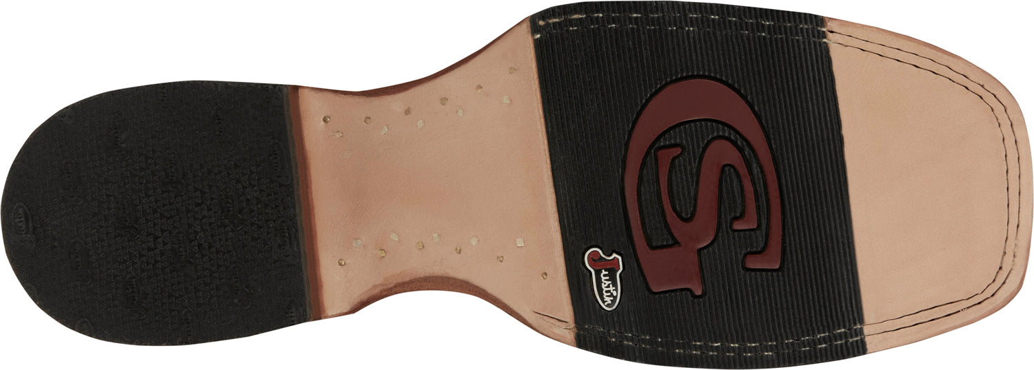 Justin Mens Ocean Front 11in Tan Pirarucu George Strait Cowboy Boots