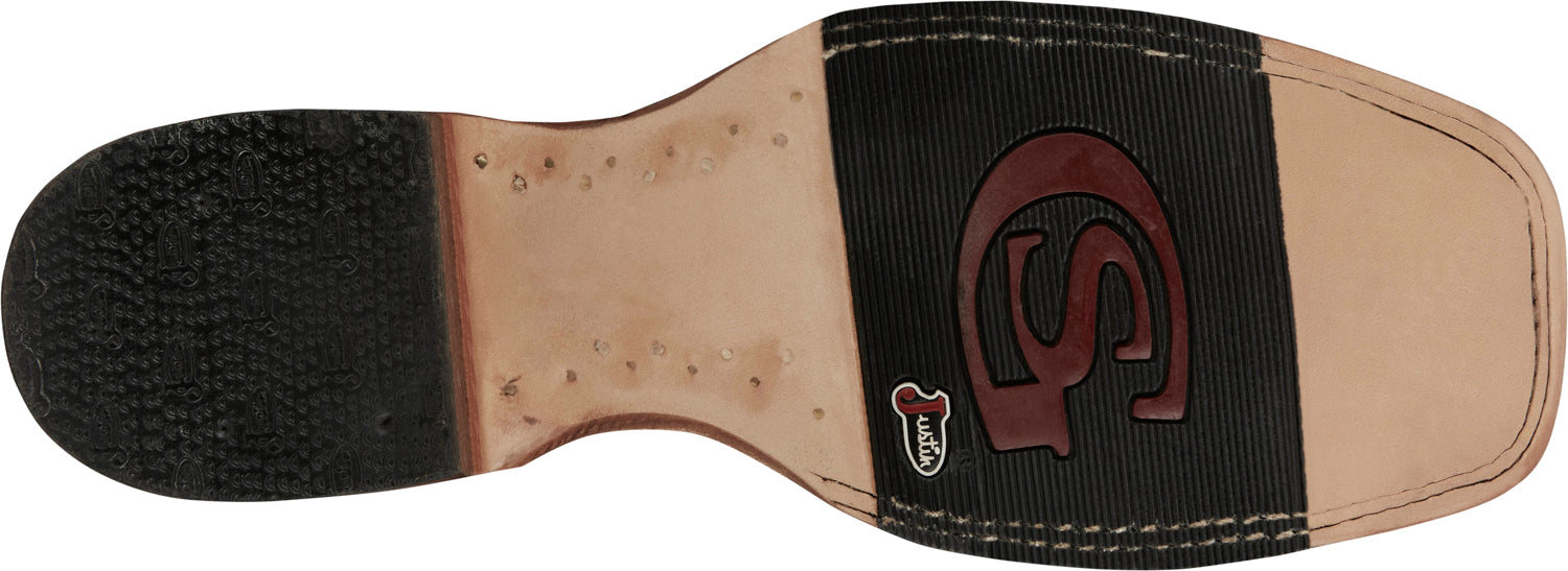 Justin Mens Ocean Front 11in Inky Black Pirarucu George Strait Cowboy Boots