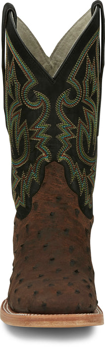 Justin Mens King AQHA Kango Tobac Full Quill Ostrich Cowboy Boots