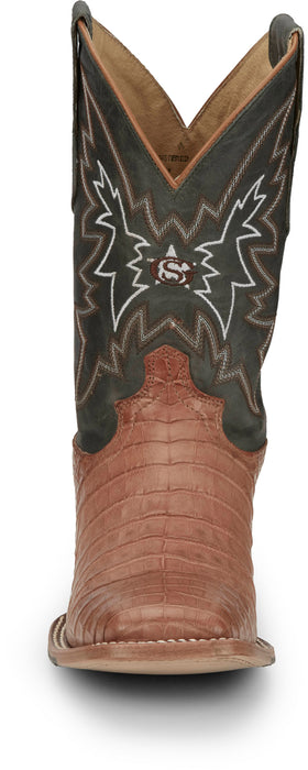 Justin Mens Haggard 11in Tan Caiman George Strait Cowboy Boots