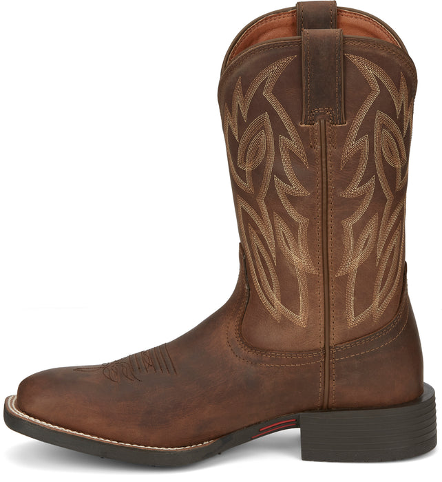 Justin Mens Canter 11in Western Dusky Water Buffalo Cowboy Boots