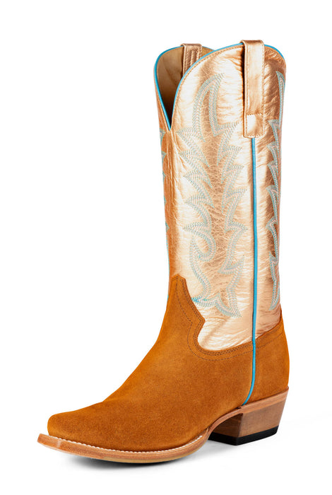 Macie Bean Womens Ginger Snapped Rose Gold Suede Cowboy Boots