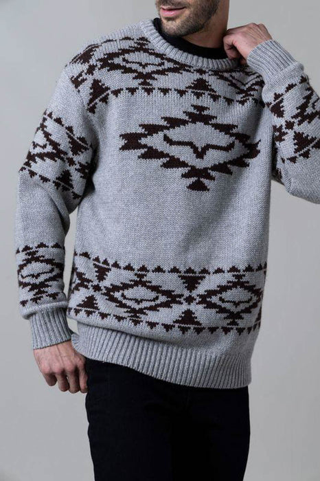 Kimes Ranch Mens Mescalero Crew Grey Heather Wool Blend Pullover Sweater