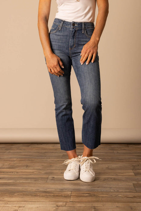 Kimes Ranch Womens Monica Cropped Mid Wash Cotton Blend Jeans