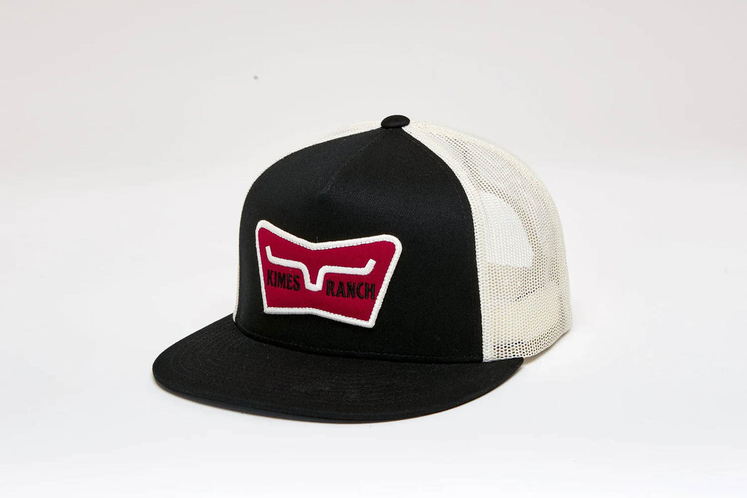 Kimes Ranch Unisex Panoramic Black Cotton Twill Trucker Cap