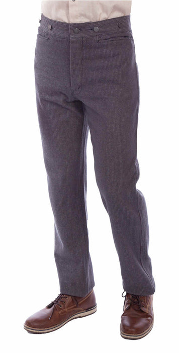 Scully Mens Raised Dobby Frontier Charcoal Cotton Blend Dress Pants