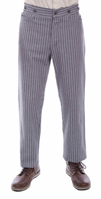 Scully Mens Rail Stripe Black Cotton Blend Dress Pants