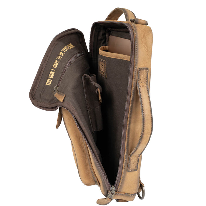 STS Ranchwear Womens Baroness Basic Bliss Shiloh Messenger Tan Leather Backpack