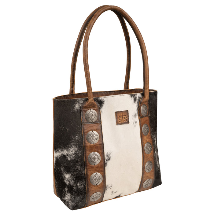 STS Ranchwear Womens Vaquero Cowhide/Tan Leather Tote Bag