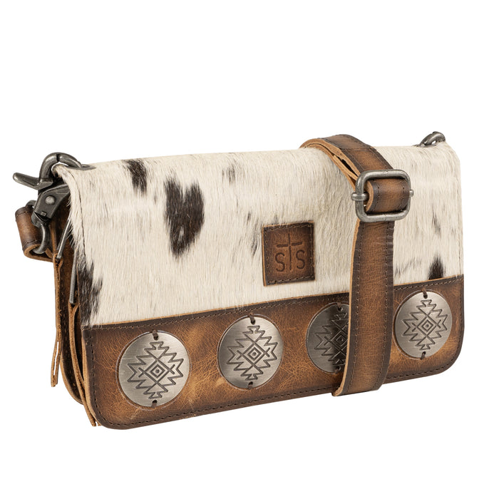 STS Ranchwear Womens Vaquero Evie Organizer Cowhide/Tan Leather Crossbody Bag