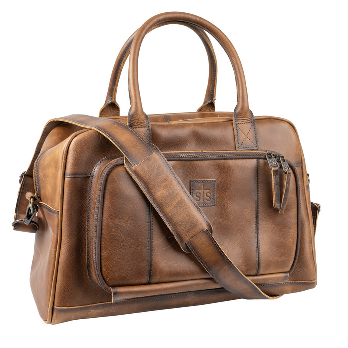 STS Ranchwear Unisex Tucson Rich Tan Leather Carry-On Bag