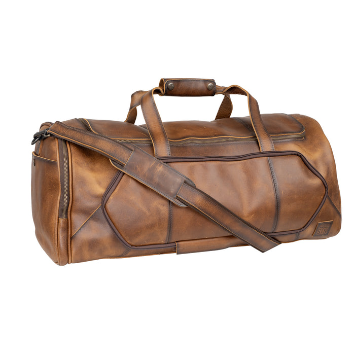 STS Ranchwear Unisex Tucson Duffle Rich Tan Leather Duffel Bag