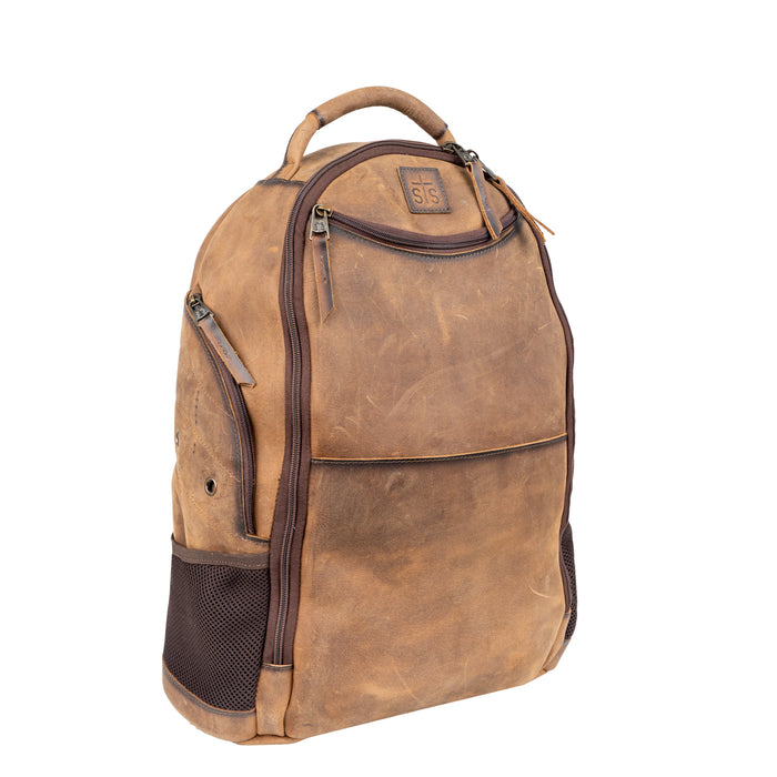 STS Ranchwear Mens Foreman Theo Veg-Tan Leather Backpack