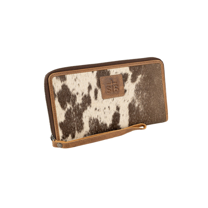 STS Ranchwear Womens Vaquero Bentley Cowhide/Tan Leather Zip Around Wallet