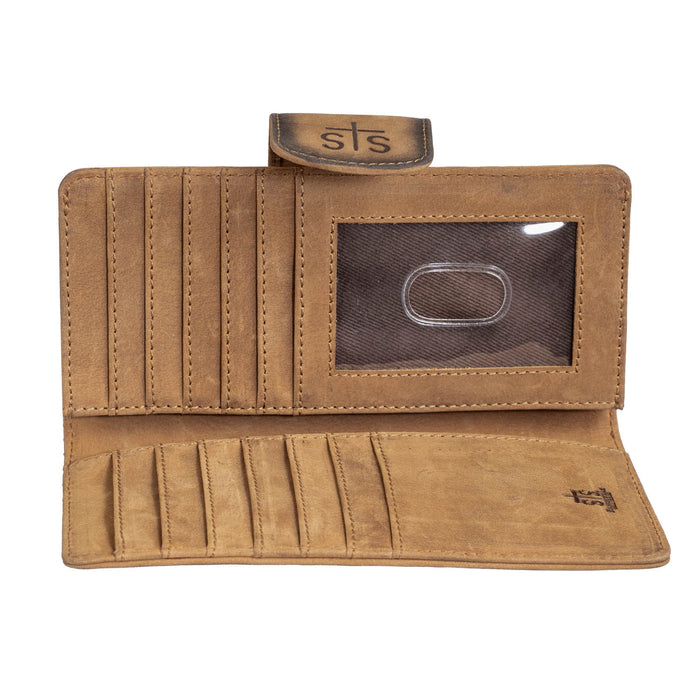 STS Ranchwear Womens Baroness Basic Bliss Carlin Veg-Tan Leather Bifold Wallet