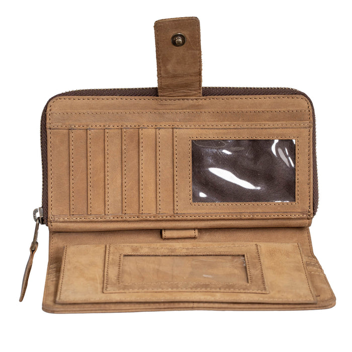 STS Ranchwear Womens Baroness Basic Bliss Chelsea Veg-Tan Leather Zip Organizer