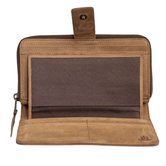 STS Ranchwear Womens Baroness Basic Bliss Chelsea Veg-Tan Leather Zip Organizer